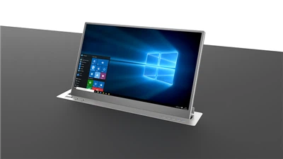 15 "motorizuotas ištraukiamas monitorius su vardine plokštele